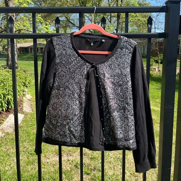 Anthropologie Knitted and Knotted Sequin Bauble Cardigan - Picture 1 of 7